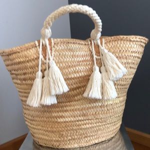Giselle straw beach bag
